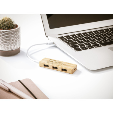 Logotrade liikelahja mainoslahja kuva: Bambu USB-keskitin