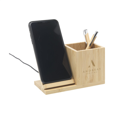 Logotrade liikelahja tuotekuva: Bamboo Boss 15W laturi/kynäpidike