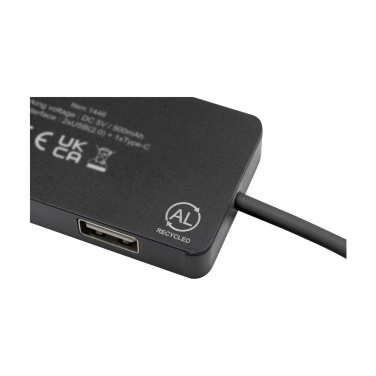 Logo trade liikelahja kuva: Tecco GRS Kierrätetty Alu USB Hub