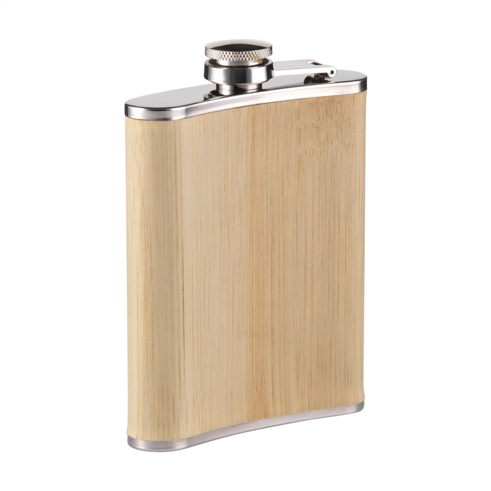 Logo trade mainoslahja ja liikelahja tuotekuva: Hipflask Bamboo 200 ml juomapullo