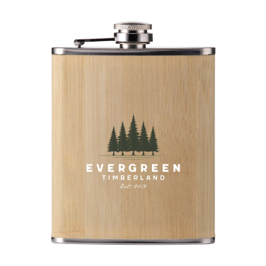 Logo trade mainoslahjat tuotekuva: Hipflask Bamboo 200 ml juomapullo