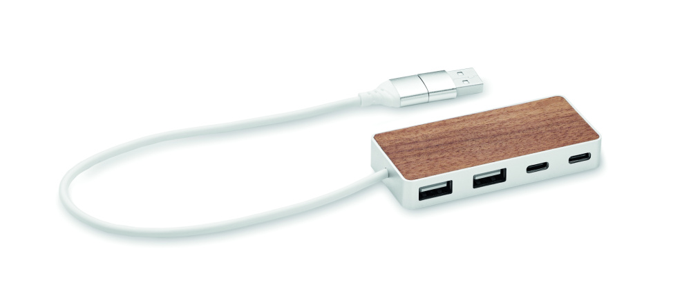 Logotrade mainoslahjat ja liikelahjat tuotekuva: USB-keskitin 4 porttia 27,5 cm