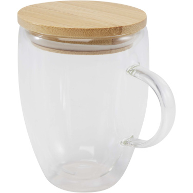 Logotrade mainostuotet kuva: Leona 350 ml:n lasikuppi bambukannella