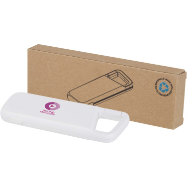 Logo trade mainoslahja ja liikelahja tuotekuva: Alkes 5 000 mAh:n ja 12 W:n kierrätysmuovista valmistettu vedenkestävä varavirtalähde jousihaalla