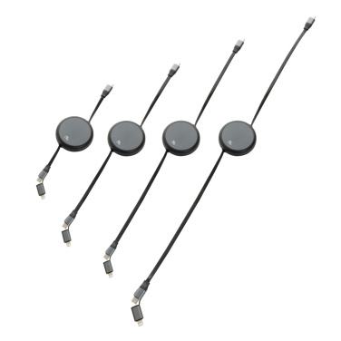 Logotrade liikelahja tuotekuva: Terra RCS 240W kierrätysalumiini 2 in 1 vetokaapeli