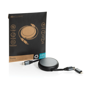 Logo trade mainoslahjat tuotekuva: Terra RCS 240W kierrätysalumiini 2 in 1 vetokaapeli