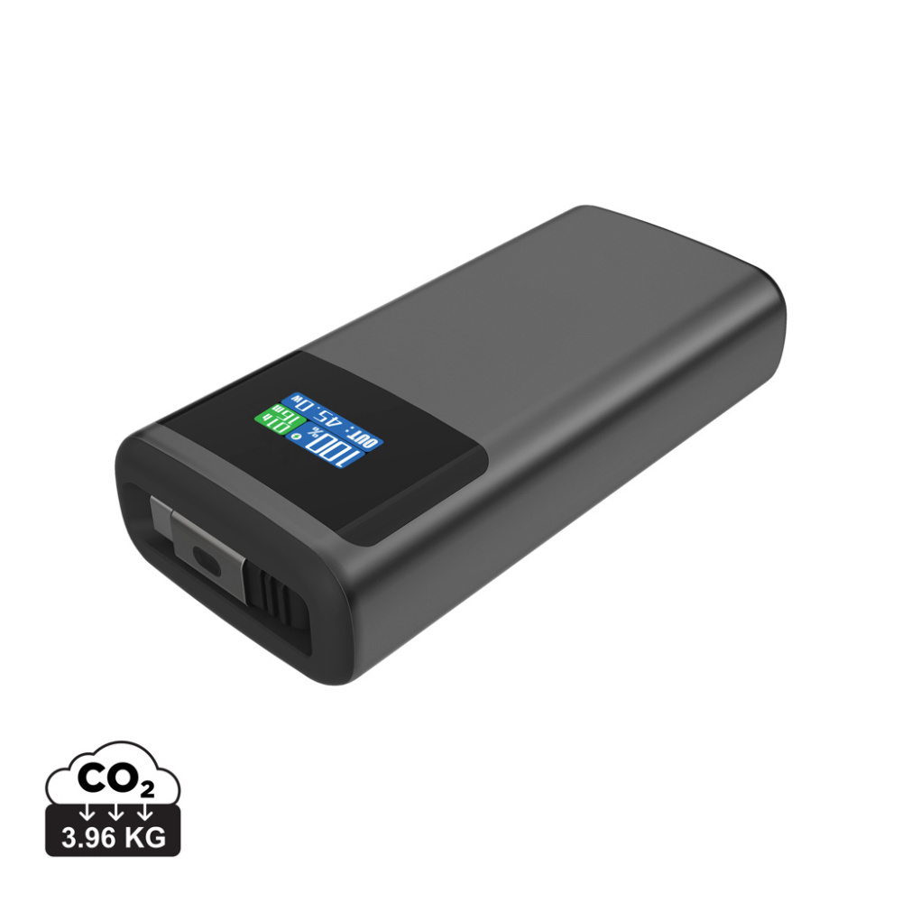 Logotrade liikelahja mainoslahja kuva: Quantum RCS PD45W nopea 10 000 mAh -varavirtalähde näytöllä