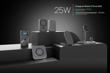 Logo trade mainoslahja kuva: Quantum ultra-nopea 10 000 mAh magneettinen 25 W powerbank.