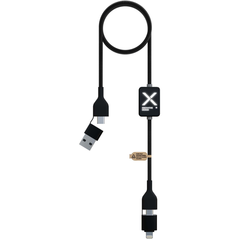 Logotrade liikelahjat mainoslahjat tuotekuva: SCX.design C32 latauskaapeli, jossa on valaistu logo ja kytkin valolle, 60 W