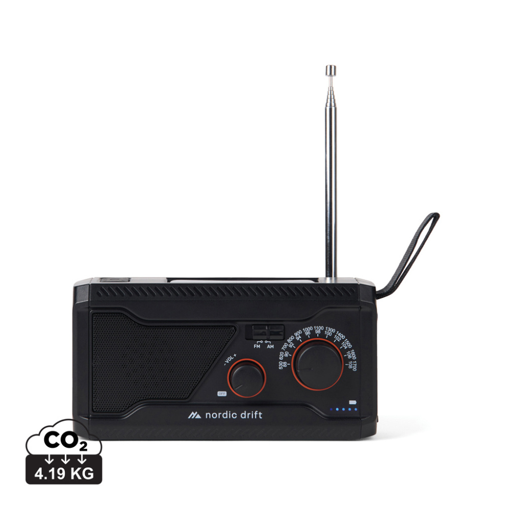Logotrade mainoslahjat ja liikelahjat tuotekuva: Nordic Drift Titan IPX4 -monitoimiradio 4000 mAh