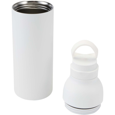 Logotrade liikelahja tuotekuva: Illuminate 650 ml:n RCS-kierrätetty, ruostumattomasta teräksestä valmistettu kaksiseinämäinen vesipullo, jossa on kolmiosainen kansisetti