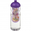 H2O Active® Base 650 ml kupolo dangtelis sportinis buteliukas ir infuzija, Skaidrus / violetinis