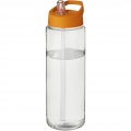 H2O Active® Vibe 850 ml sportinis buteliukas su snapeliu su dangteliu, Skaidrus / oranžinis