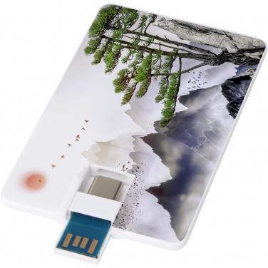 Logotrade reklaminės dovanos nuotrauka: Duo plonas 32 GB USB diskas su Type-C ir USB-A 3.0
