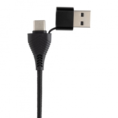 Logotrade firminės dovanos nuotrauka: Susieti RCS perdirbto plastiko ir bambuko dviejų įvesties USB šakotuvą