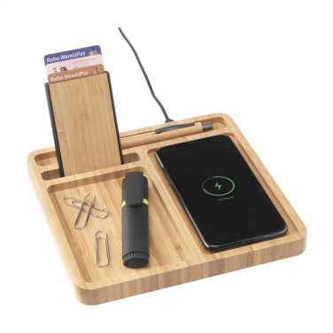 Logotrade reklaminiai produktai nuotrauka: Bamboo Organizer įkroviklis