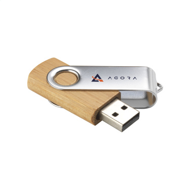Logotrade firminės dovanos nuotrauka: USB Twist Bamboo 8 GB