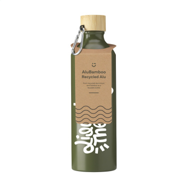 Logotrade dovana nuotrauka: AluBamboo GRS Recycled Alu 750 ml vandens butelis