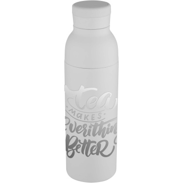 Logotrade reklaminiai produktai nuotrauka: „Illuminate“ 650 ml RCS perdirbto nerūdijančio plieno dvigubos sienelės izoliuotas vandens butelis