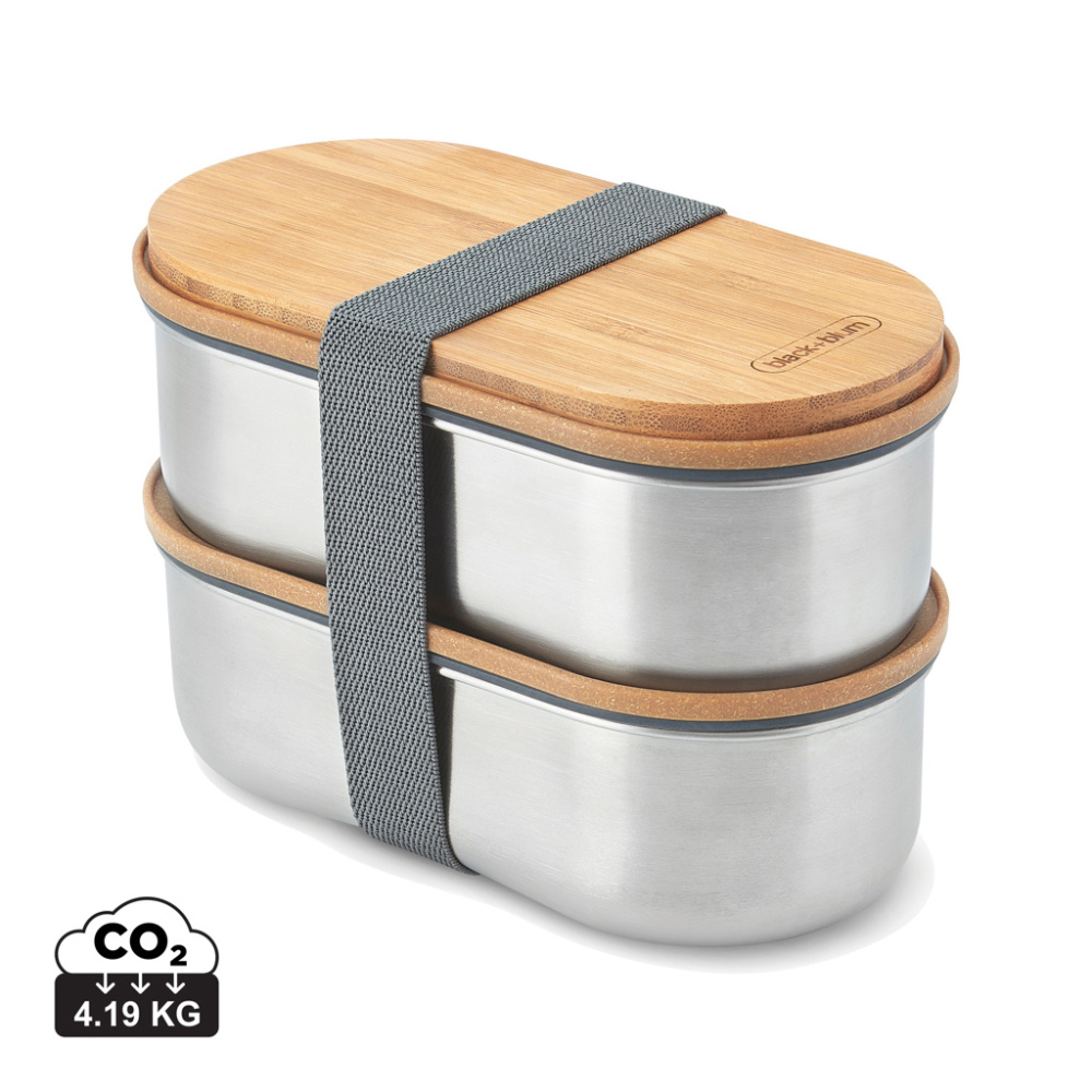 Logotrade reklaminės dovanos nuotrauka: „Black+Blum“ nerūdijančio plieno dviguba bento dėžutė