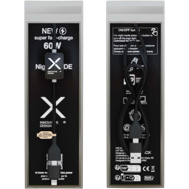 Logotrade reklaminės dovanos nuotrauka: SCX.design C32 60W jungiklio įkrovimo laidas su šviečiančiu logotipu