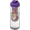 H2O Active® Base 650 ml sporta pudele un smidzinātājs ar pārslēdzamu vāku, Caurspīdīgs / violets