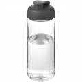 H2O Active® Octave Tritan™ 600 ml sporta pudele ar pārslēdzamu vāku, Caurspīdīgs caurspīdīgs / pelēks