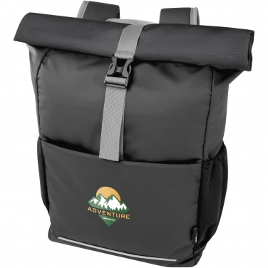 Logotrade korporatīvās dāvanas foto: Aqua 15" GRS otrreizējās pārstrādes ūdensizturīgs roll-top velosipēda soma 20L