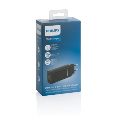 Logotrade ziemassvētku dāvanas foto: Philips 65 W īpaši ātrs PD 3 portu USB sienas lādētājs