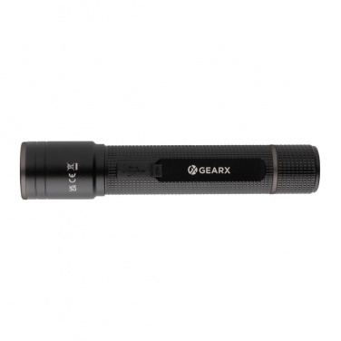 Logotrade logo dāvanas foto: Gear X RCS otrreizēji pārstrādāta alumīnija USB uzlādējams kabatas lukturītis