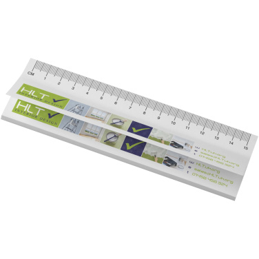 Logotrade logo dāvanas foto: Sticky-Mate® pārstrādātas līmlapiņas ar apdrukātu 15 cm lineālu