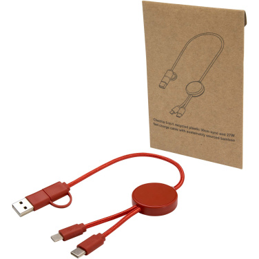 Logotrade logo dāvanas foto: Citala 5-in-1 pārstrādāta plastmasas 30 cm datu sinhronizācija un 27W ātrās uzlādes kabelis