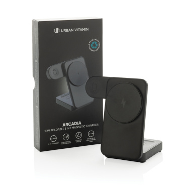 Logotrade biznesa dāvanas foto: Urban Vitamin Arcadia RCS plastmasas 15W 3in1 magnētiskais lādētājs