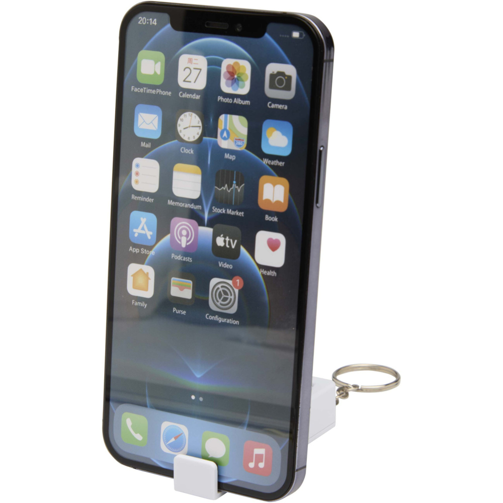 Logotrade logo dāvanas foto: Aggia pārstrādātas plastmasas telefona statīvs ar fidget rotaļlietu