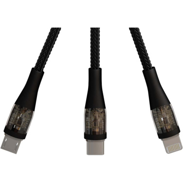 Logotrade Ideja dāvanas foto: SCX.design C51 60W 5-in-1 rPET ātrās uzlādes kabelis ar displeju