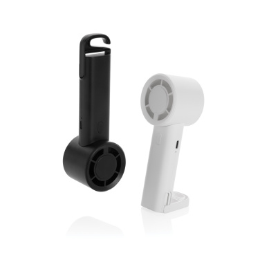 Logotrade logo dāvanas foto: Pārnēsājams ventilators no pārstrādātas plastmasas, kas ir atkārtoti uzlādējams Twist RCS