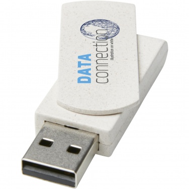 Лого трейд бизнес-подарки фото: Rotate, USB-накопитель объемом 4ГБ из пшеничной соломы