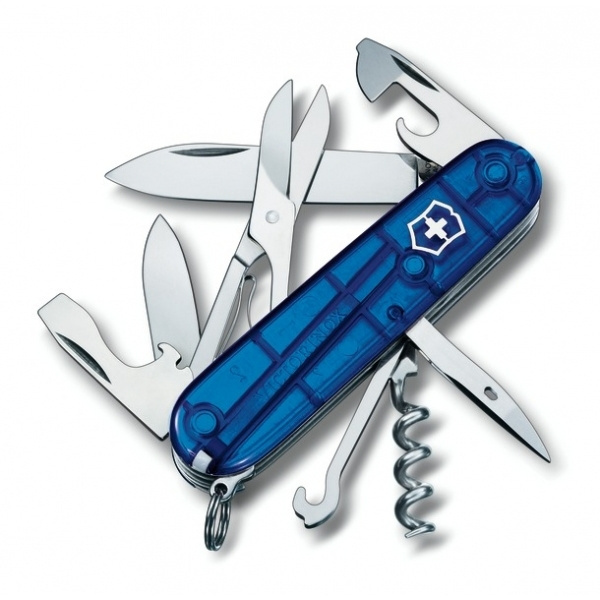 Лого трейд бизнес-подарки фото: Карманный нож Climber прозрачный Victorinox