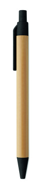Логотрейд pекламные подарки картинка: Push button ball pen in bamboo