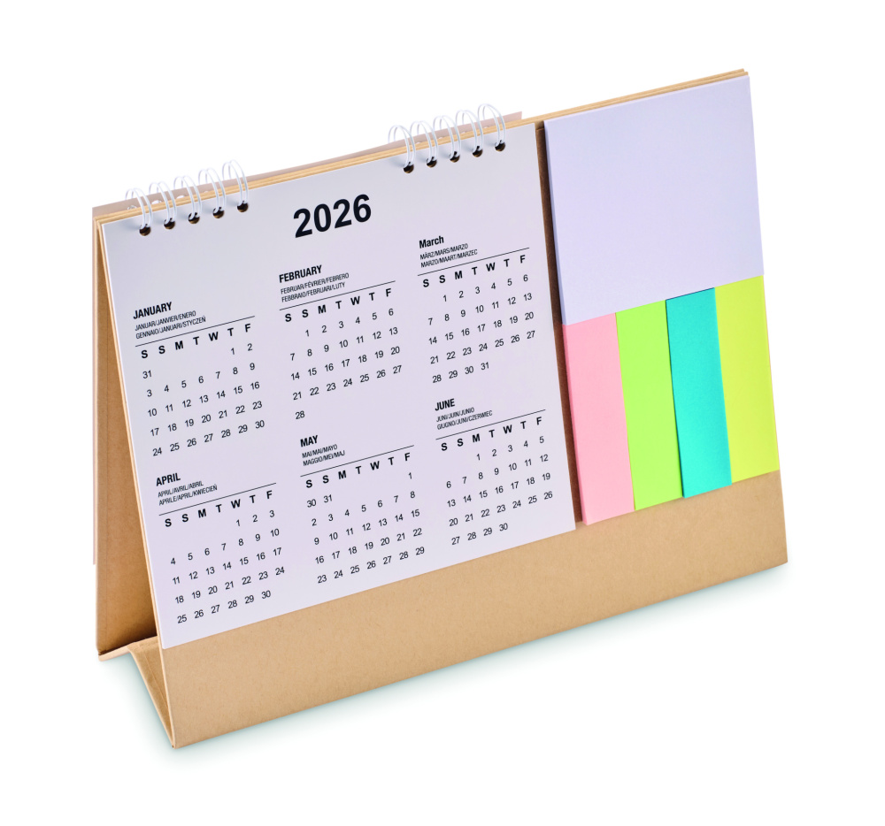 Лого трейд бизнес-подарки фото: Desk calendar with memo pad