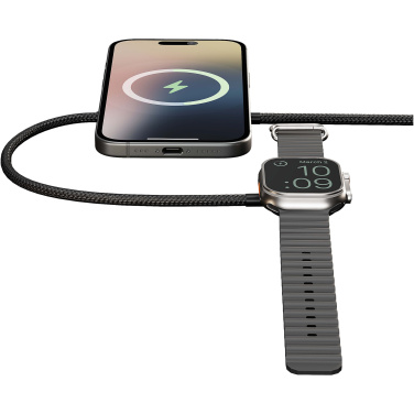 Логотрейд pекламные cувениры картинка: Двойной зарядный кабель Zens Pro 2 мощностью 15 Вт