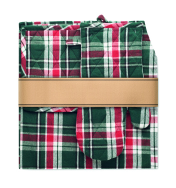 Логотрейд pекламные cувениры картинка: Chequered cotton kitchen set