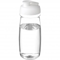 H2O Active® Pulse 600 ml sportflaska med uppfällbart lock, Transparent / Vit