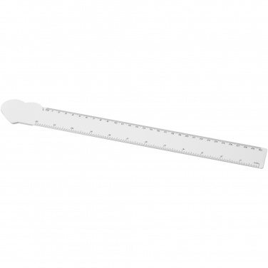 Logotrade profilreklam bild: Tait 30 cm hjärtformad linjal av återvunnen plast