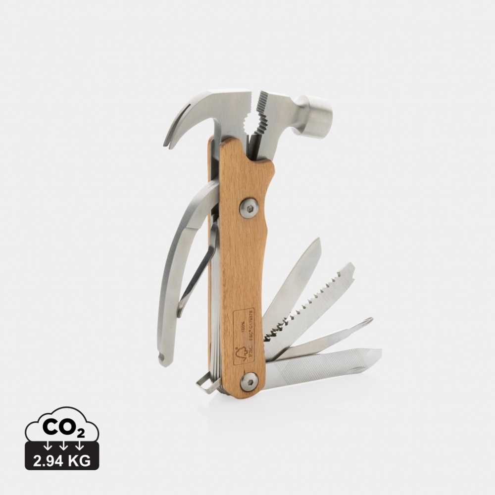 Logotrade reklamprodukter bild: Multitool hammare i trä