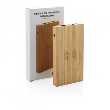 Logotrade profilprodukter bild: Bambu 4.000 mAh trådlös 5W powerbank