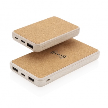 Logotrade presentreklam bild: Kork och vete 5.000 mAh fickpowerbank
