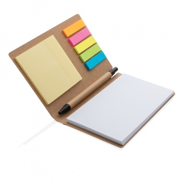 Logotrade profilreklam bild: Kraftpapper sticky notes A6 med penna