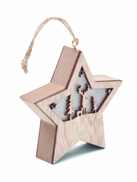 Logotrade reklamprodukter bild: MDF-julstjärna med ljus