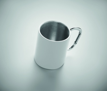 Logotrade reklamprodukter bild: Metallmugg och karbinhandtag